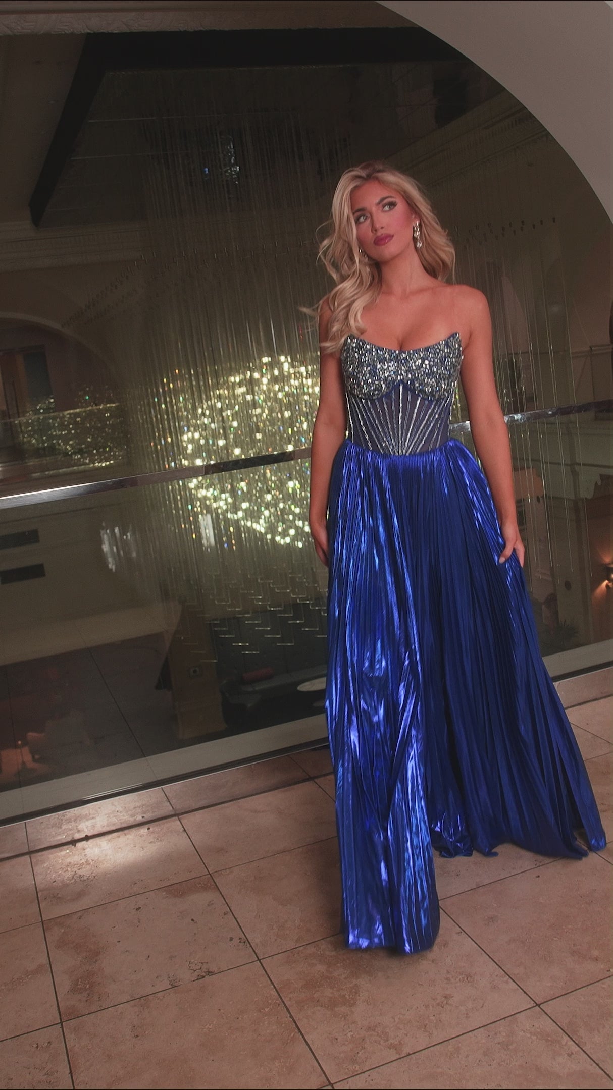 Rachel Allan 70709 prom dress video.  Rachel Allan 70709 is available in these colors: Gold, Royal, Silver, Turquoise.