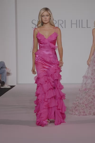 Sherri Hill 56394 prom dress video.  Sherri Hill 56394 is available in these colors: Bright Pink.