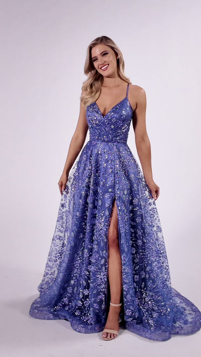 Colette CL8230 prom dress video.  Colette CL8230 is available in these colors: Periwinkle.