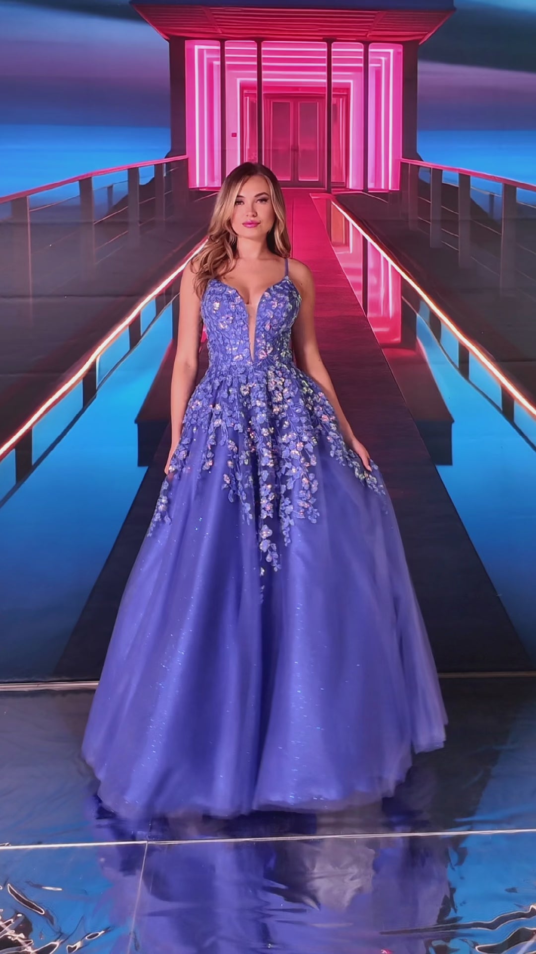 Colette CL8420 prom dress video.  Colette CL8420 is available in these colors: Jade, Pink, Periwinkle.