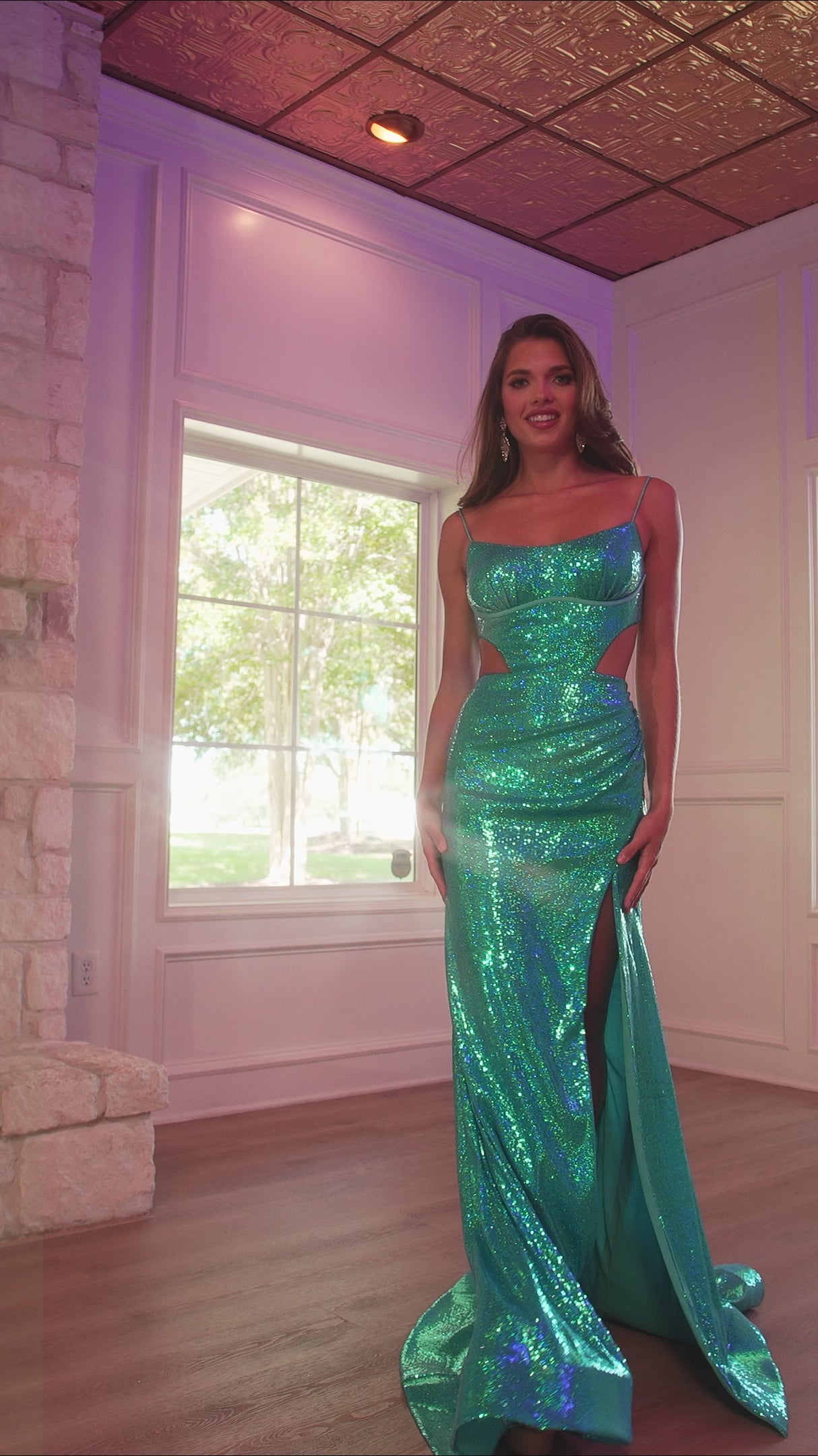 Rachel Allan 70732 prom dress video.  Rachel Allan 70732 is available in these colors: Lime, Ocean Blue, Purple, Royal.