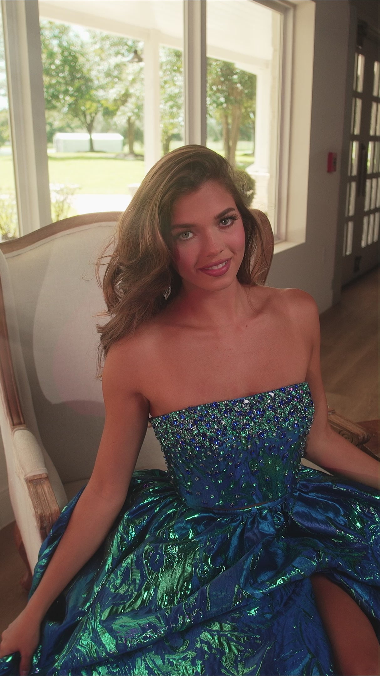 Rachel Allan 70707 prom dress video.  Rachel Allan 70707 is available in these colors: Royal, Black.