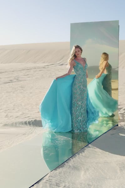 Sherri Hill 56390 prom dress video.  Sherri Hill 56390 is available in these colors: Periwinkle, Blush, Jade, Bright Pink Nude, Red Fuchsia Nude.