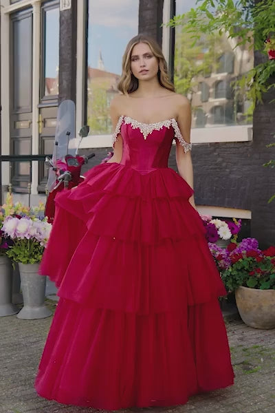 Sherri Hill 56147 prom dress video.  Sherri Hill 56147 is available in these colors: Red, Black, Ivory, Candy Pink, Nude, Blue, Magenta.