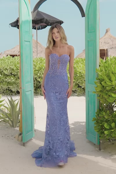 Sherri Hill 56160 prom dress video.  Sherri Hill 56160 is available in these colors: Light Blue, Blush, Ivory, Black, Red, Lilac, Periwinkle, Navy.