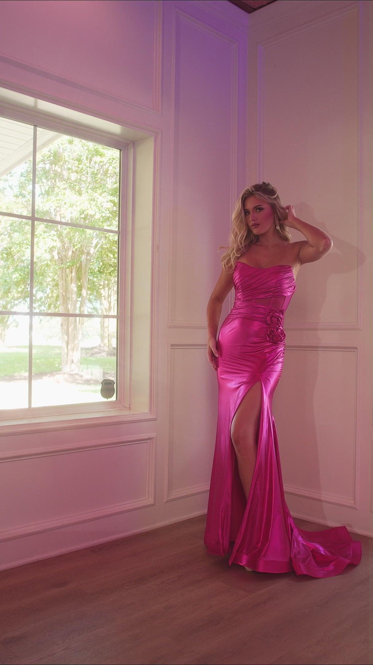 Rachel Allan 70751 prom dress video.  Rachel Allan 70751 is available in these colors: Fuchsia, Gold, Lime, Royal.