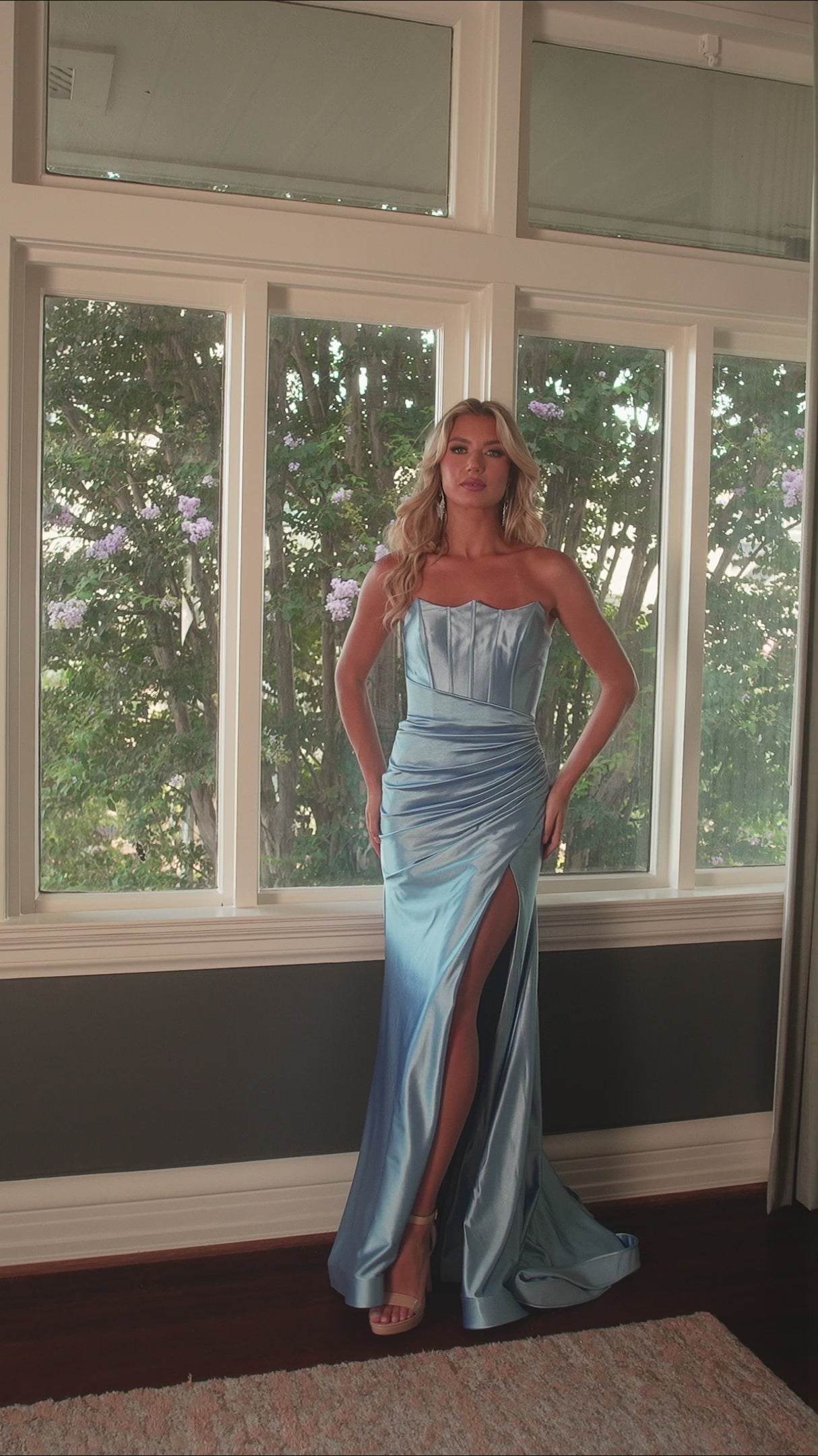 Rachel Allan 70720 prom dress video.  Rachel Allan 70720 is available in these colors: Black, Cloud Blue, Gold, Hot Pink, Lilac, Royal.