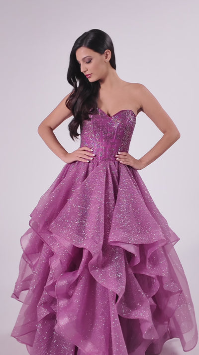 Colette CL8200 prom dress video.  Colette CL8200 is available in these colors: Diamond White, Pink Lily.