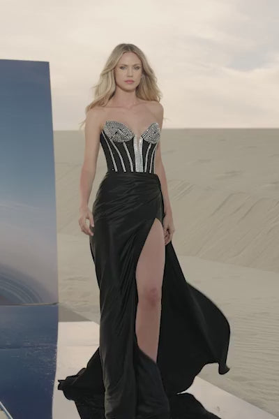 Sherri Hill 56821 prom dress video.  Sherri Hill 56821 is available in these colors: Black.