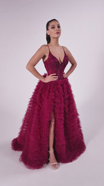 Colette CL8330 prom dress video.  Colette CL8330 is available in these colors: Black, Bordeaux.