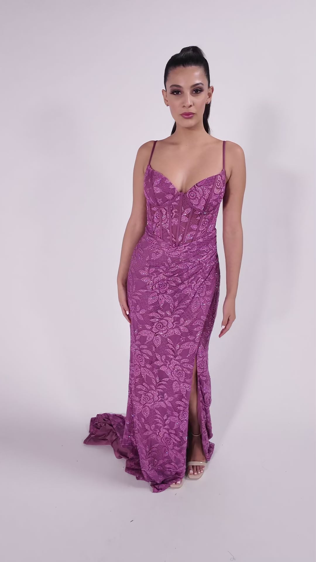 Colette CL8405 prom dress video.  Colette CL8405 is available in these colors: Smoke, Sea Glass, Rose.