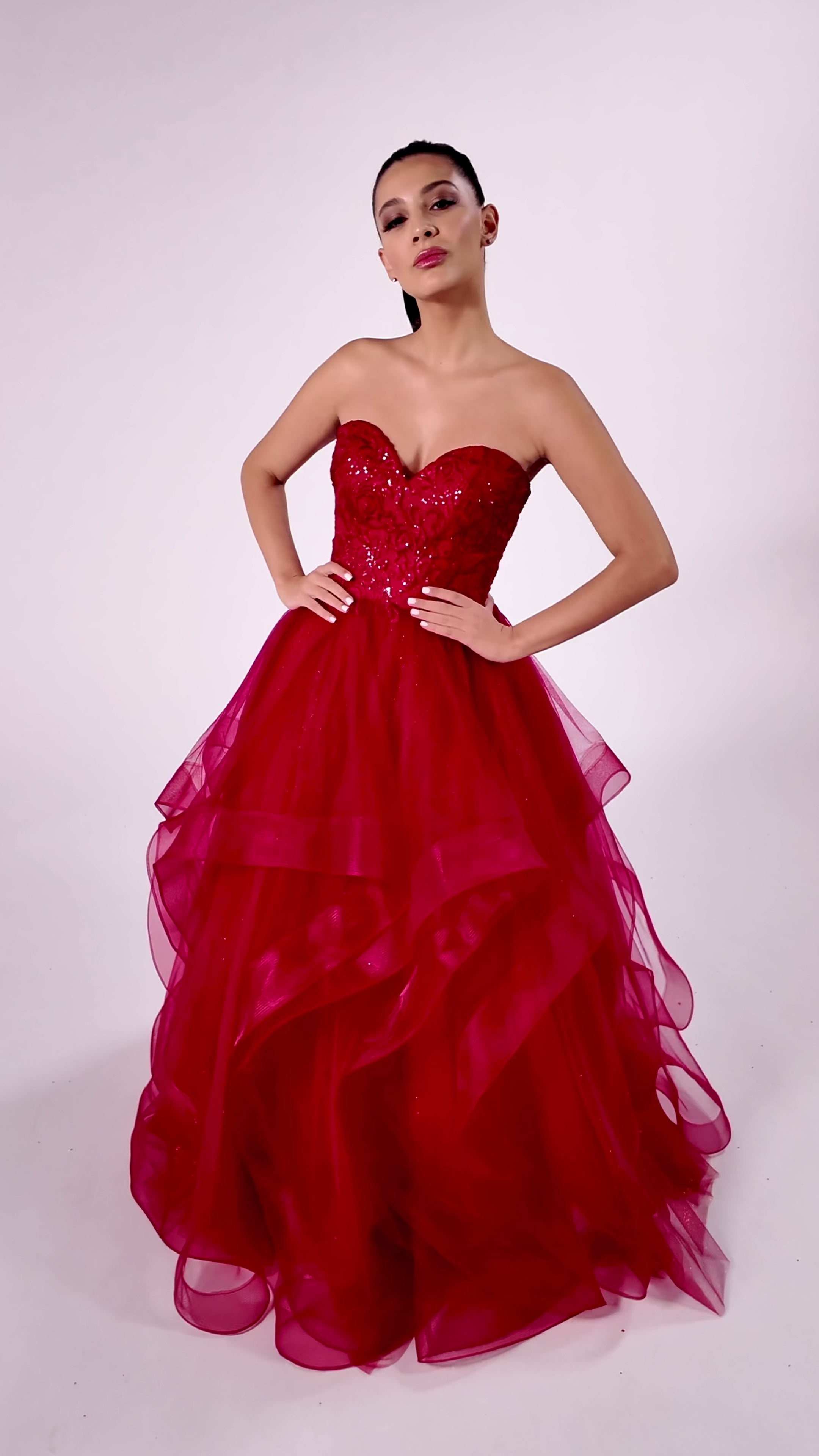 Colette CL8290 prom dress video.  Colette CL8290 is available in these colors: Scarlet.