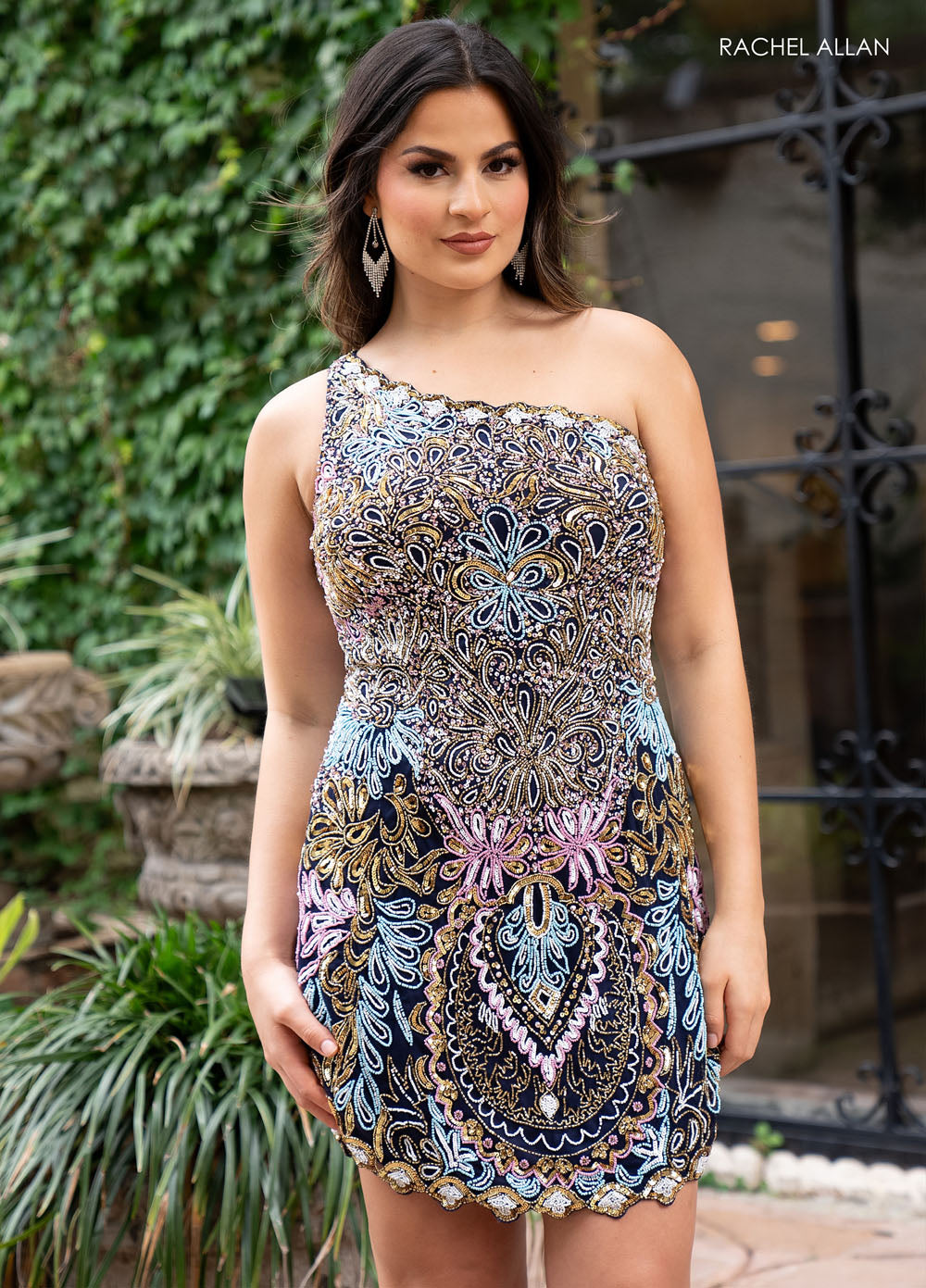 Rachel Allan 40268 prom dress images.  Rachel Allan 40268 is available in these colors: Black, Burgundy, Emerald, Lilac, Navy, Pink, Powder Blue, White Blue Pink.