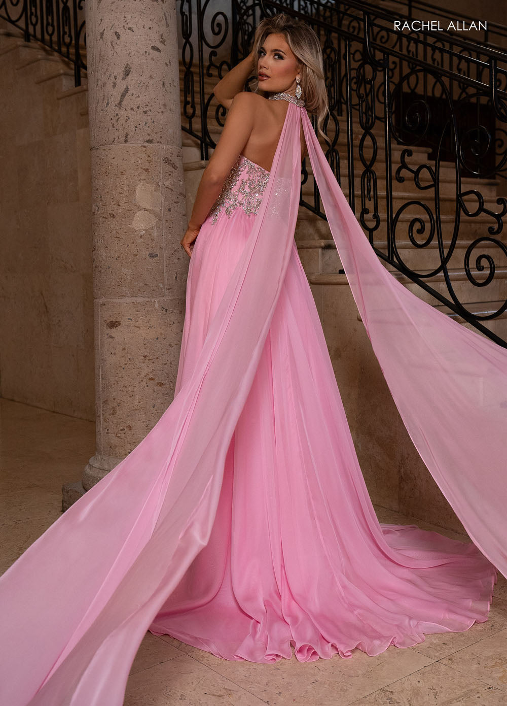 Rachel Allan 50362 prom dress images.  Rachel Allan 50362 is available in these colors: Periwinkle, Pink.