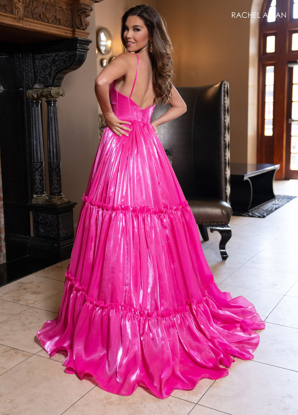 Rachel Allan 70748 prom dress images.  Rachel Allan 70748 is available in these colors: Hot Pink, Lilac, Powder Blue, Sage.