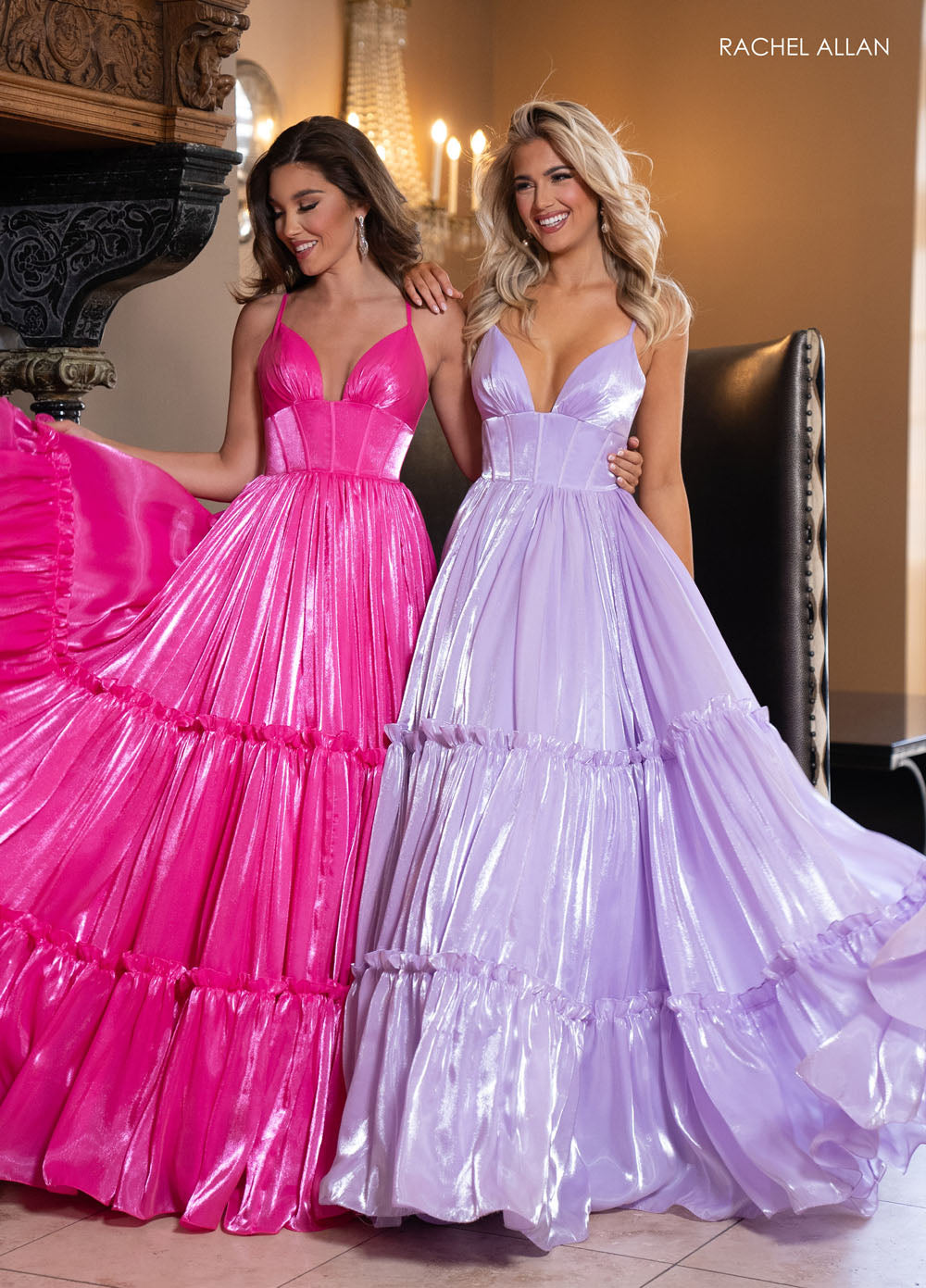 Rachel Allan 70748 prom dress images.  Rachel Allan 70748 is available in these colors: Hot Pink, Lilac, Powder Blue, Sage.