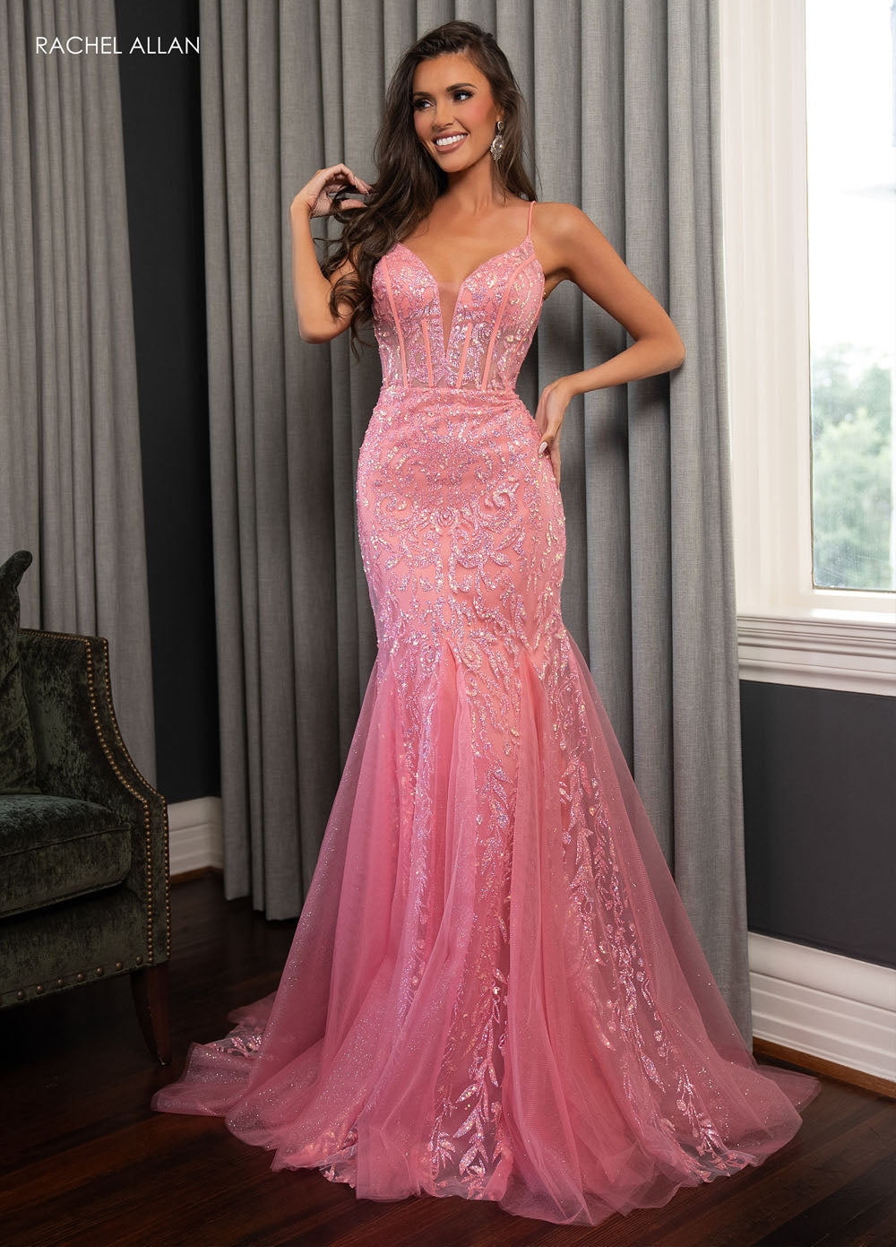 Rachel Allan 70750 prom dress images.  Rachel Allan 70750 is available in these colors: Deep Blush, Lilac, Mint.