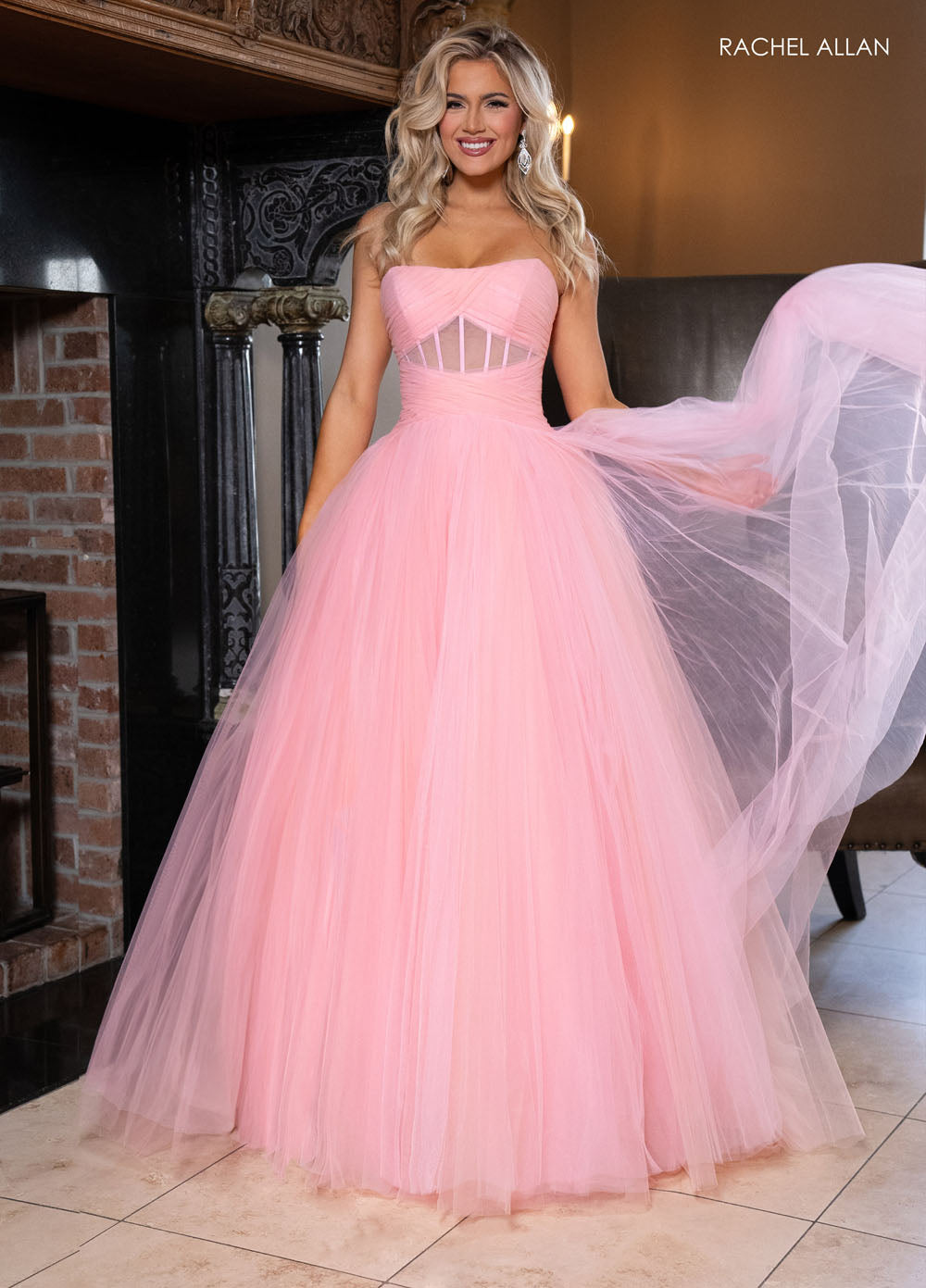 Rachel Allan 70761 prom dress images.  Rachel Allan 70761 is available in these colors: Mint Aqua, Pink Coral, Powder Blue Lilac.