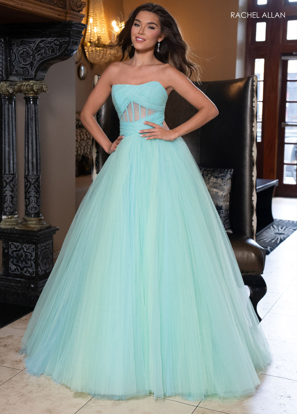 Rachel Allan 70761 prom dress images.  Rachel Allan 70761 is available in these colors: Mint Aqua, Pink Coral, Powder Blue Lilac.