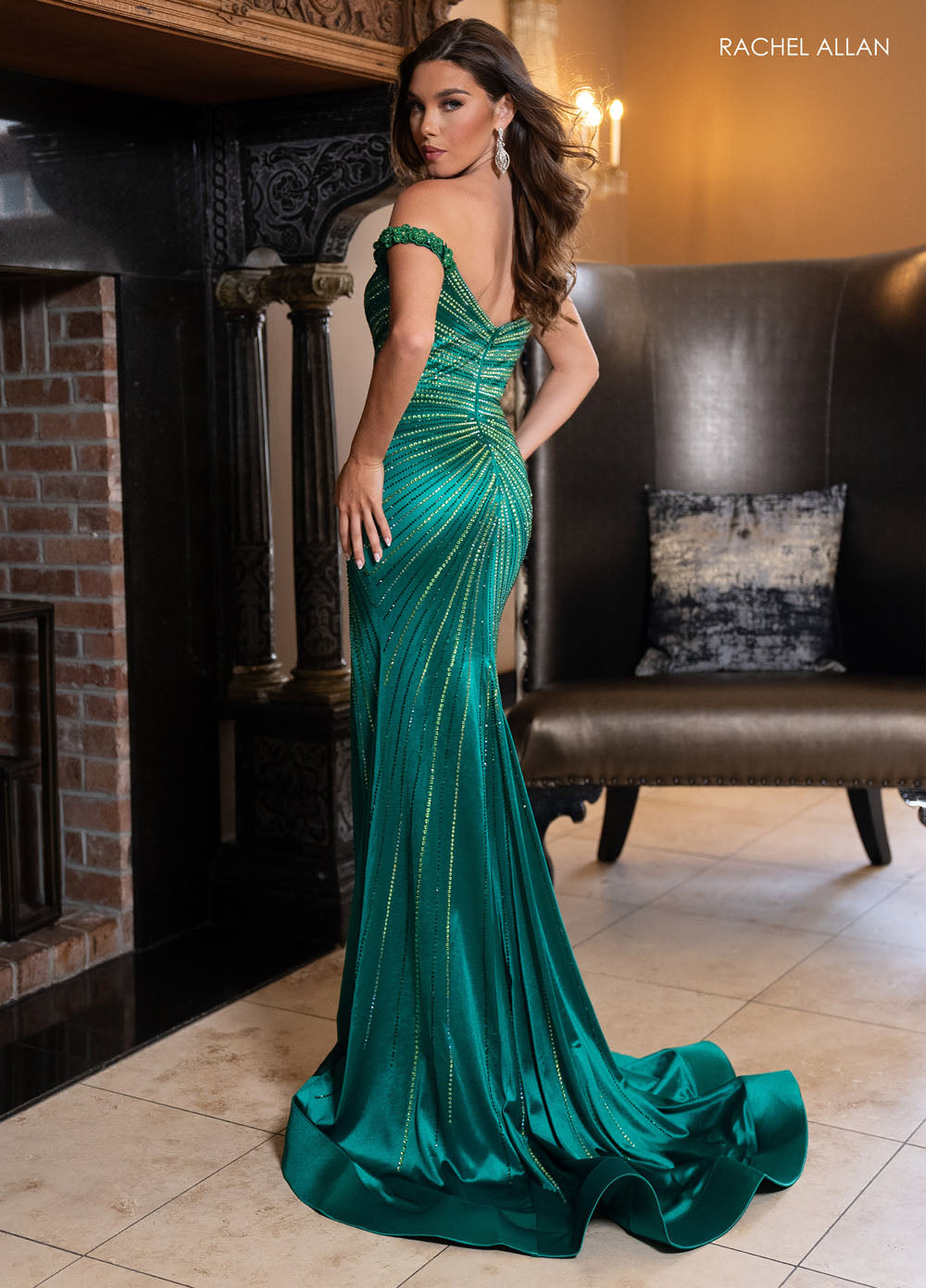 Rachel Allan 70766 prom dress images.  Rachel Allan 70766 is available in these colors: Emerald, Red, Silver, Turquoise.