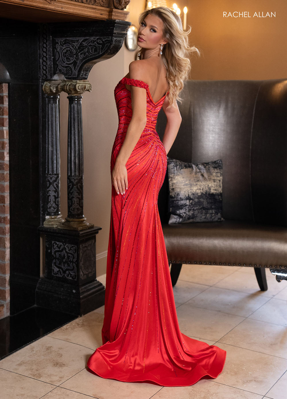 Rachel Allan 70766 prom dress images.  Rachel Allan 70766 is available in these colors: Emerald, Red, Silver, Turquoise.