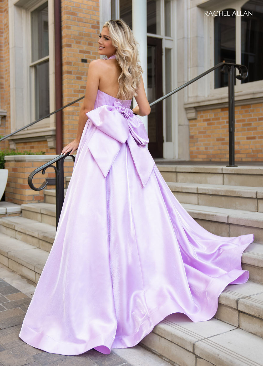 Rachel Allan 70781 prom dress images.  Rachel Allan 70781 is available in these colors: Charcoal, Orchid, Powder Blue, Red.