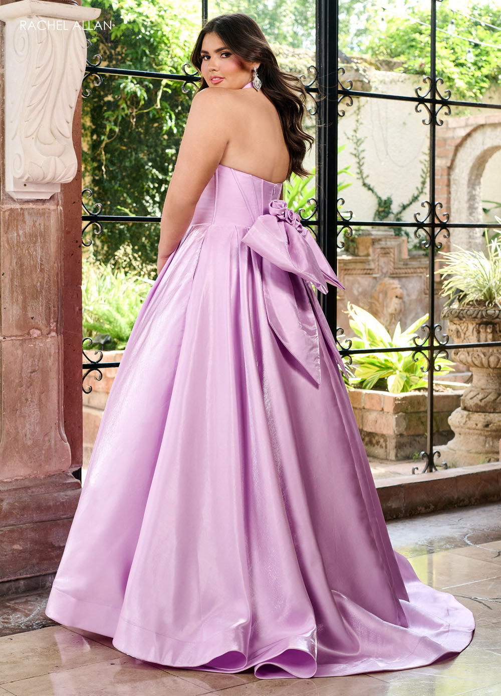 Rachel Allan 70781 prom dress images.  Rachel Allan 70781 is available in these colors: Charcoal, Orchid, Powder Blue, Red.