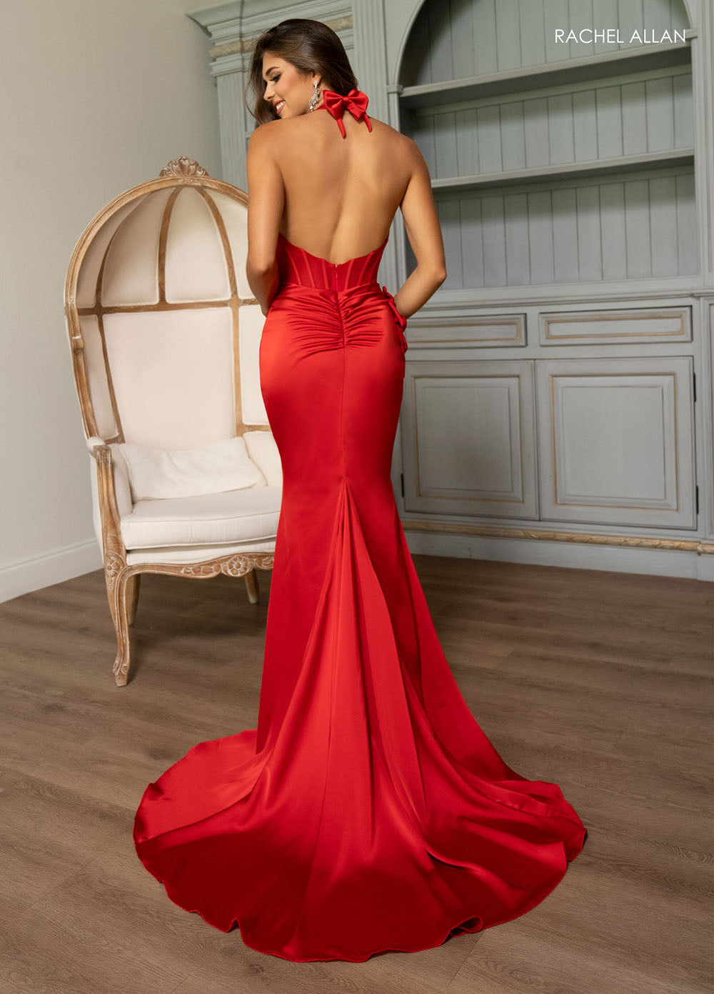 Rachel Allan 70786 prom dress images.  Rachel Allan 70786 is available in these colors: Emerald, Periwinkle, Red, Yellow.