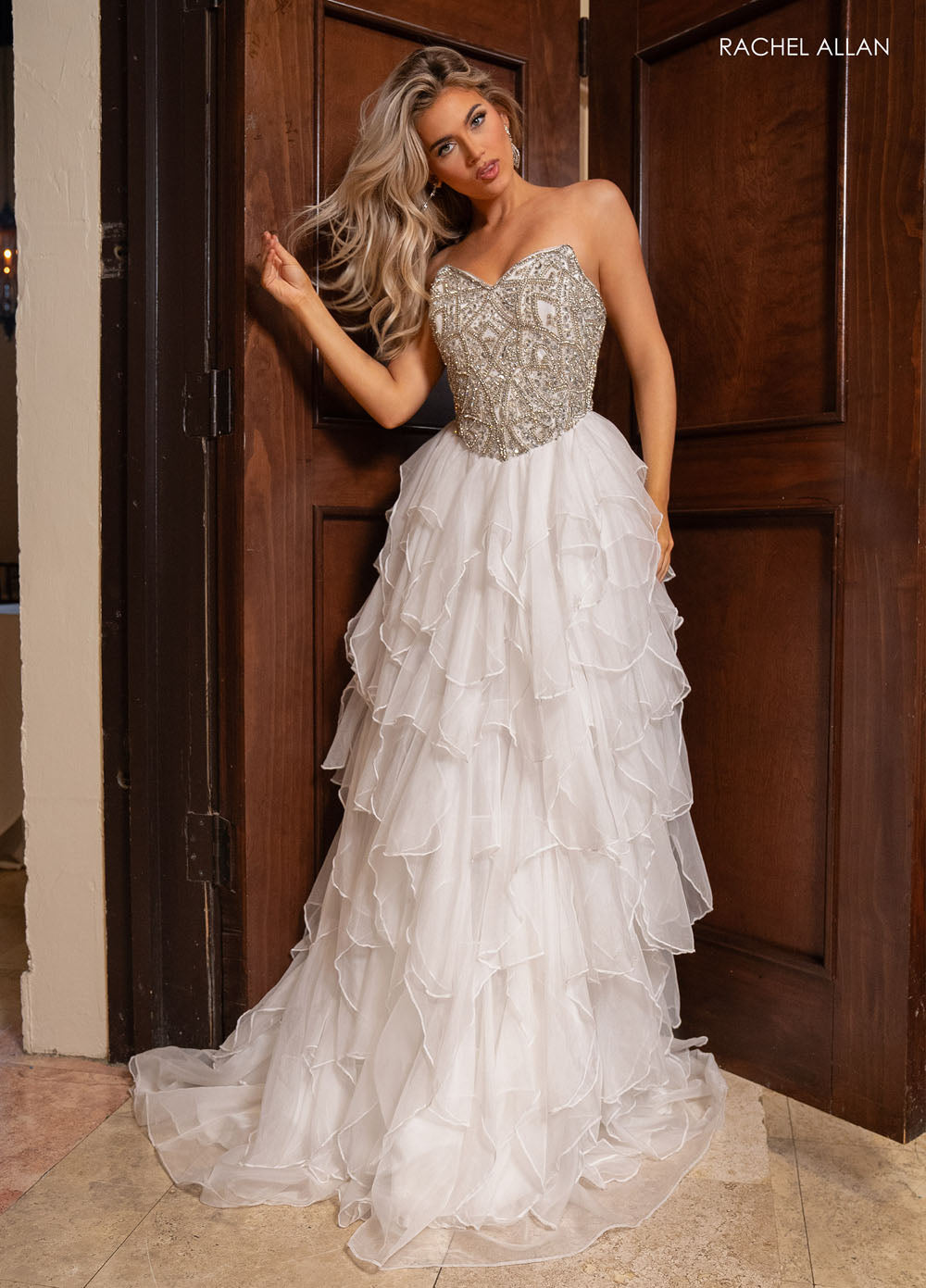 Rachel Allan 70788 prom dress images.  Rachel Allan 70788 is available in these colors: Lilac, Red, White.