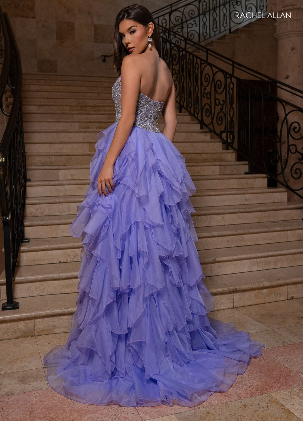 Rachel Allan 70788 prom dress images.  Rachel Allan 70788 is available in these colors: Lilac, Red, White.