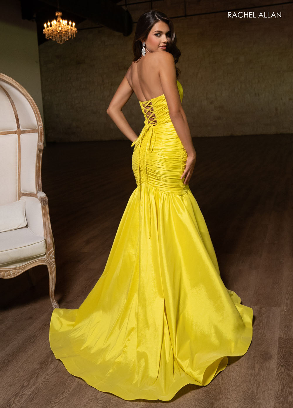 Rachel Allan 70792 prom dress images.  Rachel Allan 70792 is available in these colors: Aqua, Black, Watermelon, Yellow.