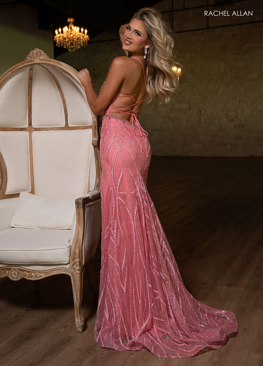 Rachel Allan 70853 prom dress images.  Rachel Allan 70853 is available in these colors: Deep Blush, Jade, Periwinkle.