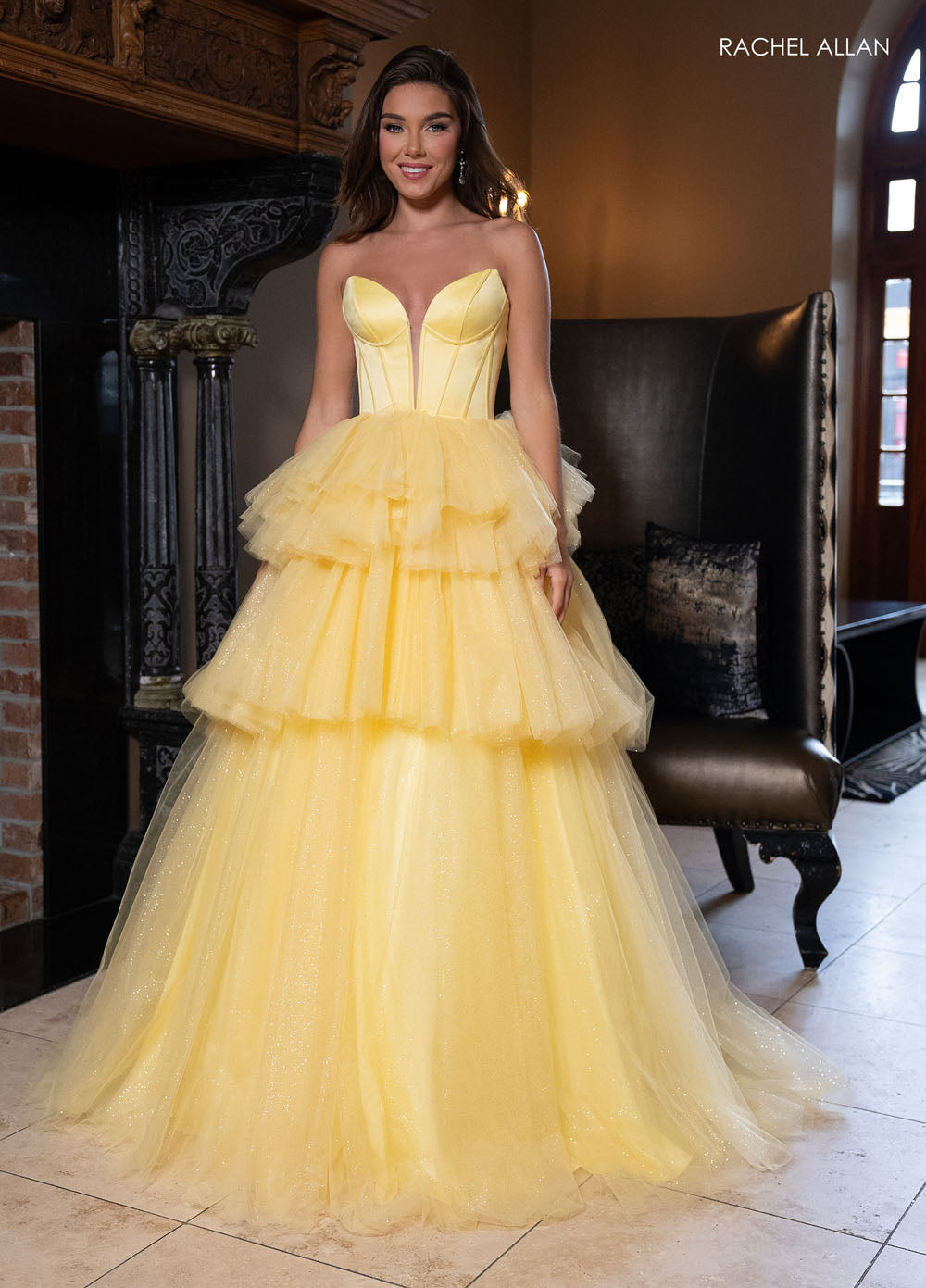 Rachel Allan 70876 prom dress images.  Rachel Allan 70876 is available in these colors: Powder Blue, Red, Royal, Yellow.