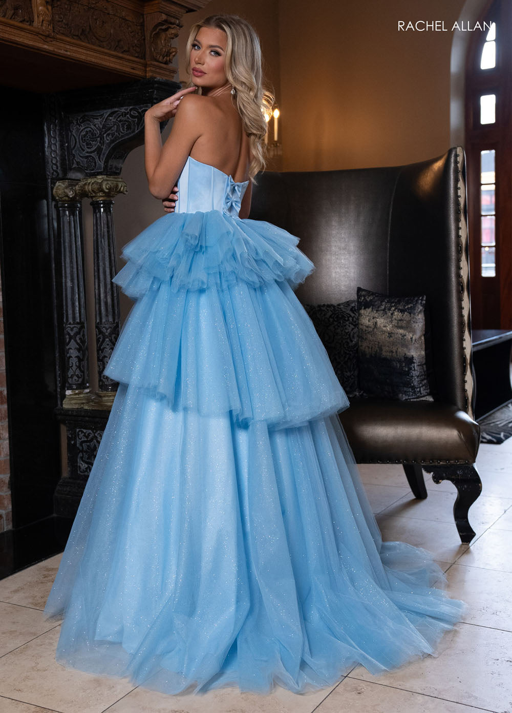 Rachel Allan 70876 prom dress images.  Rachel Allan 70876 is available in these colors: Powder Blue, Red, Royal, Yellow.