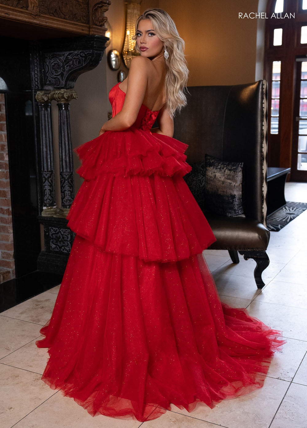 Rachel Allan 70876 prom dress images.  Rachel Allan 70876 is available in these colors: Powder Blue, Red, Royal, Yellow.