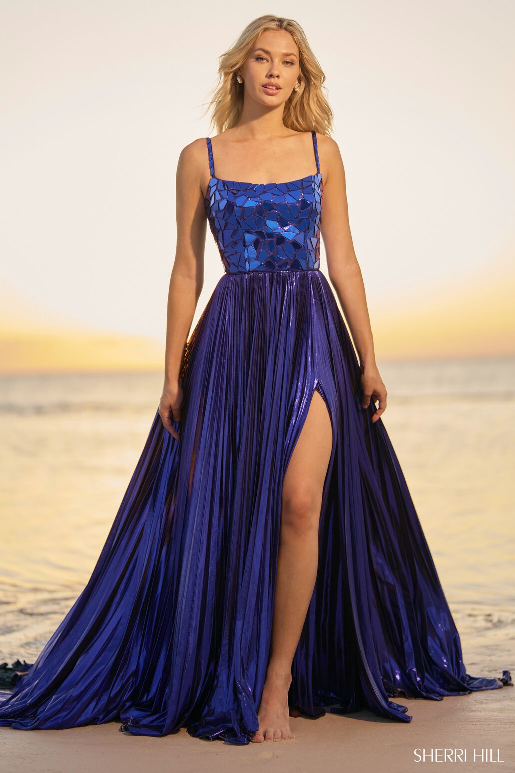 Sherri Hill 56030 prom dress images. Sherri Hill 56030 is available in these colors: Silver, Black, Pink, Royal, Gold.