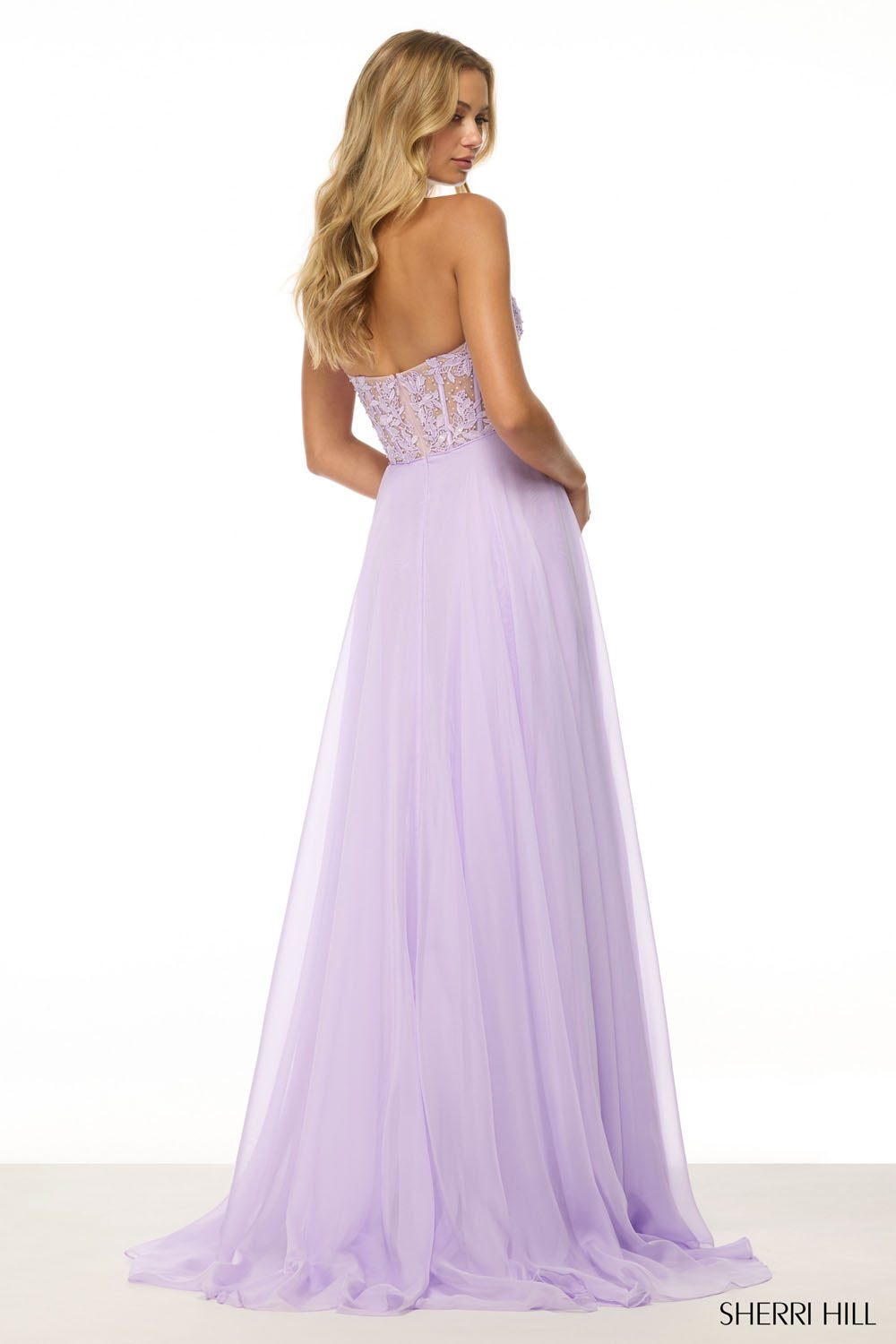 Sherri Hill 56488 prom dress images.  Sherri Hill 56488 is available in these colors: Yellow, Magenta, Lilac, Red, Black, Light Blue, Ivory, Periwinkle, Bright Pink, Blush, Emerald, Royal.