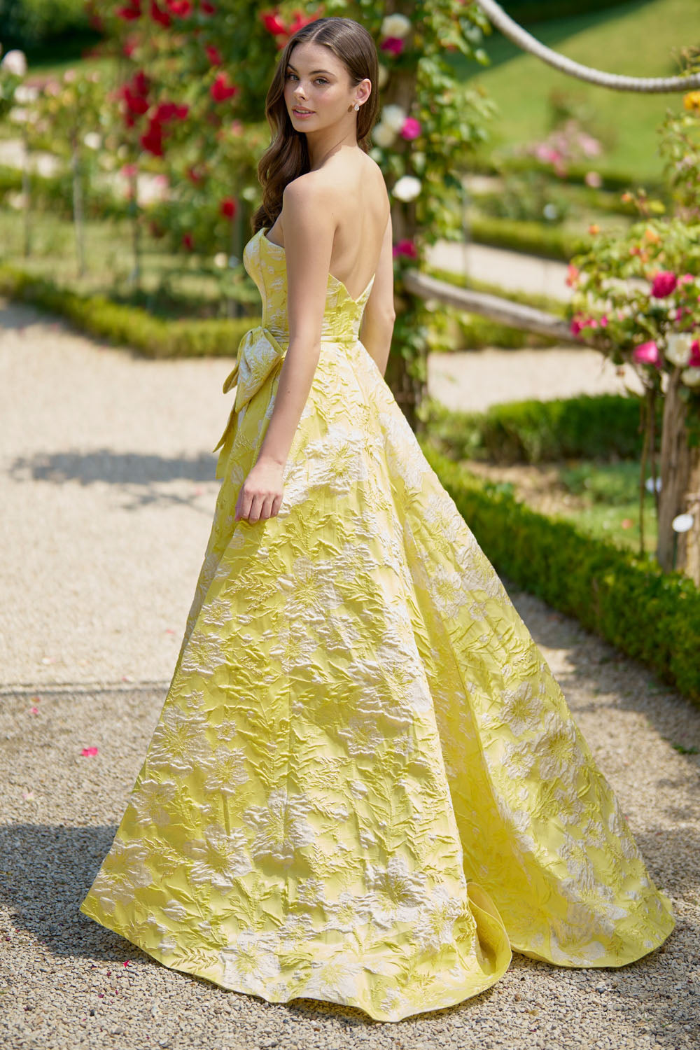 Sherri Hill 56942 prom dress images.  Sherri Hill 56942 is available in these colors: Yellow.