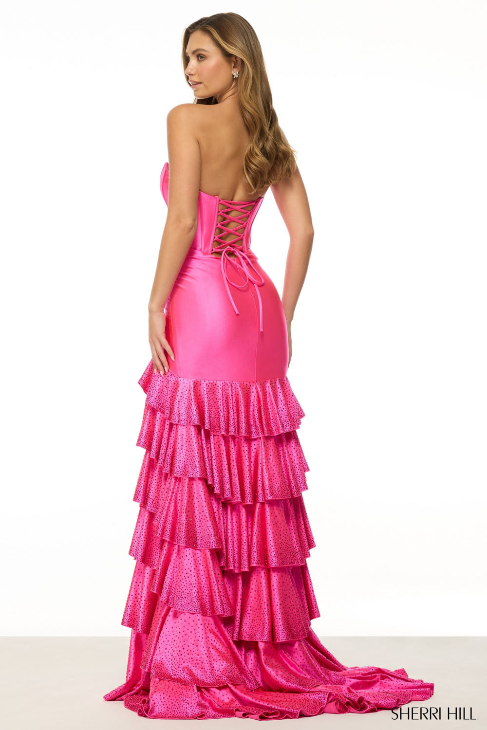 Sherri Hill 57031 prom dress images.  Sherri Hill 57031 is available in these colors: Royal, Emerald, Lilac, Yellow, Navy, Bright Fuchsia, Peacock, Light Blue, Black Silver, Red.