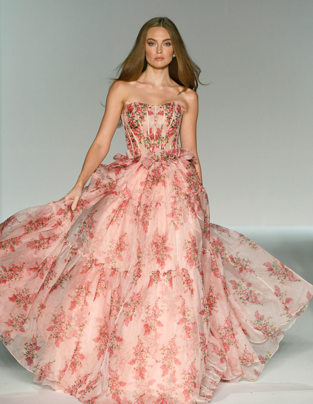 Sherri Hill 57211 prom dress images.  Sherri Hill 57211 is available in these colors: Blush Red Print.