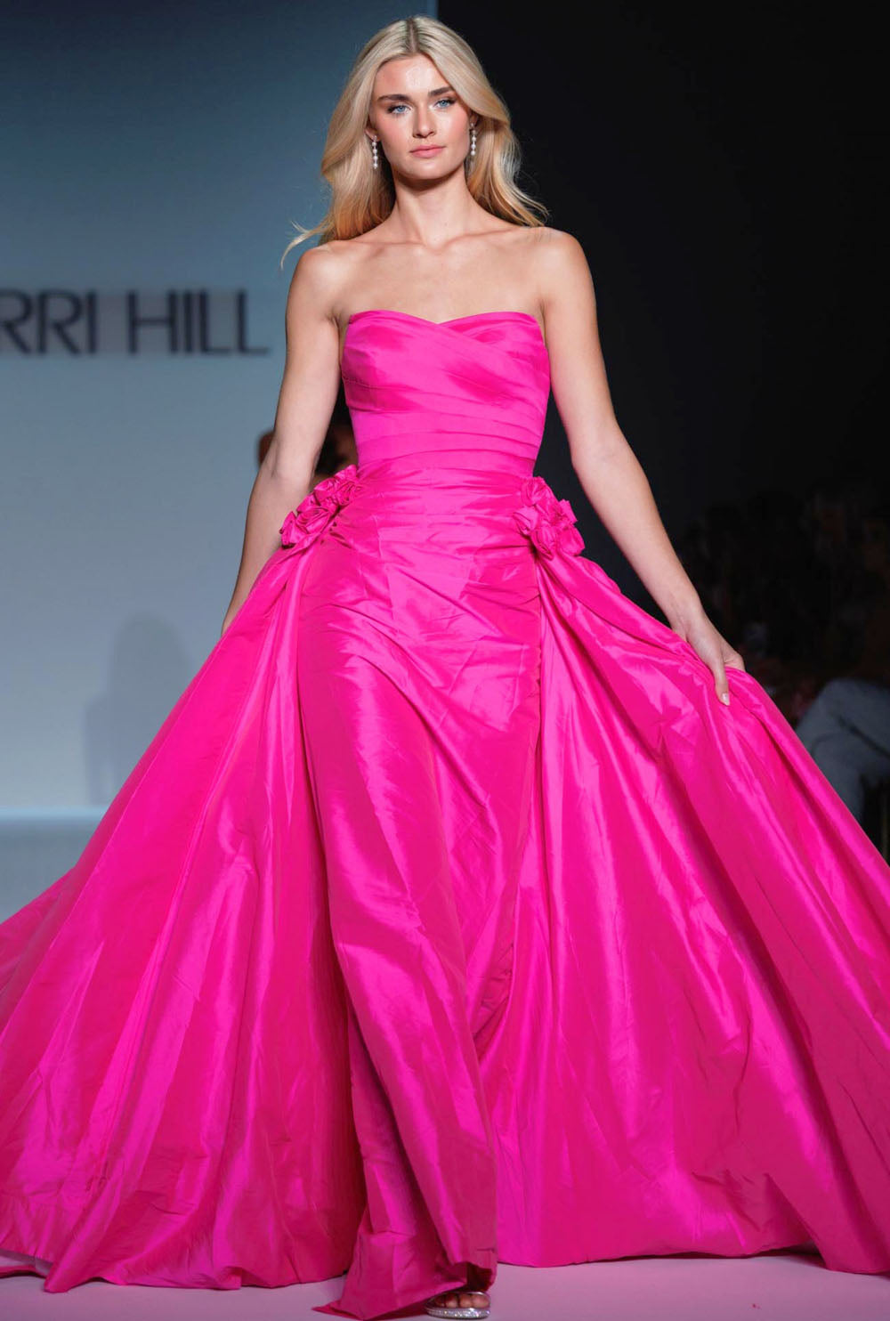 Sherri Hill 57240 prom dress images.  Sherri Hill 57240 is available in these colors: Ivory, Black, Red, Bright Fuchsia.