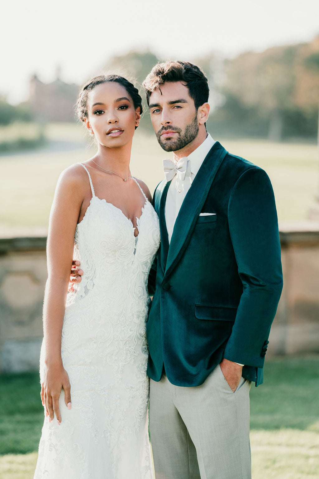 Emerald Green Tuxedos in Slim Fit Venice Velvet