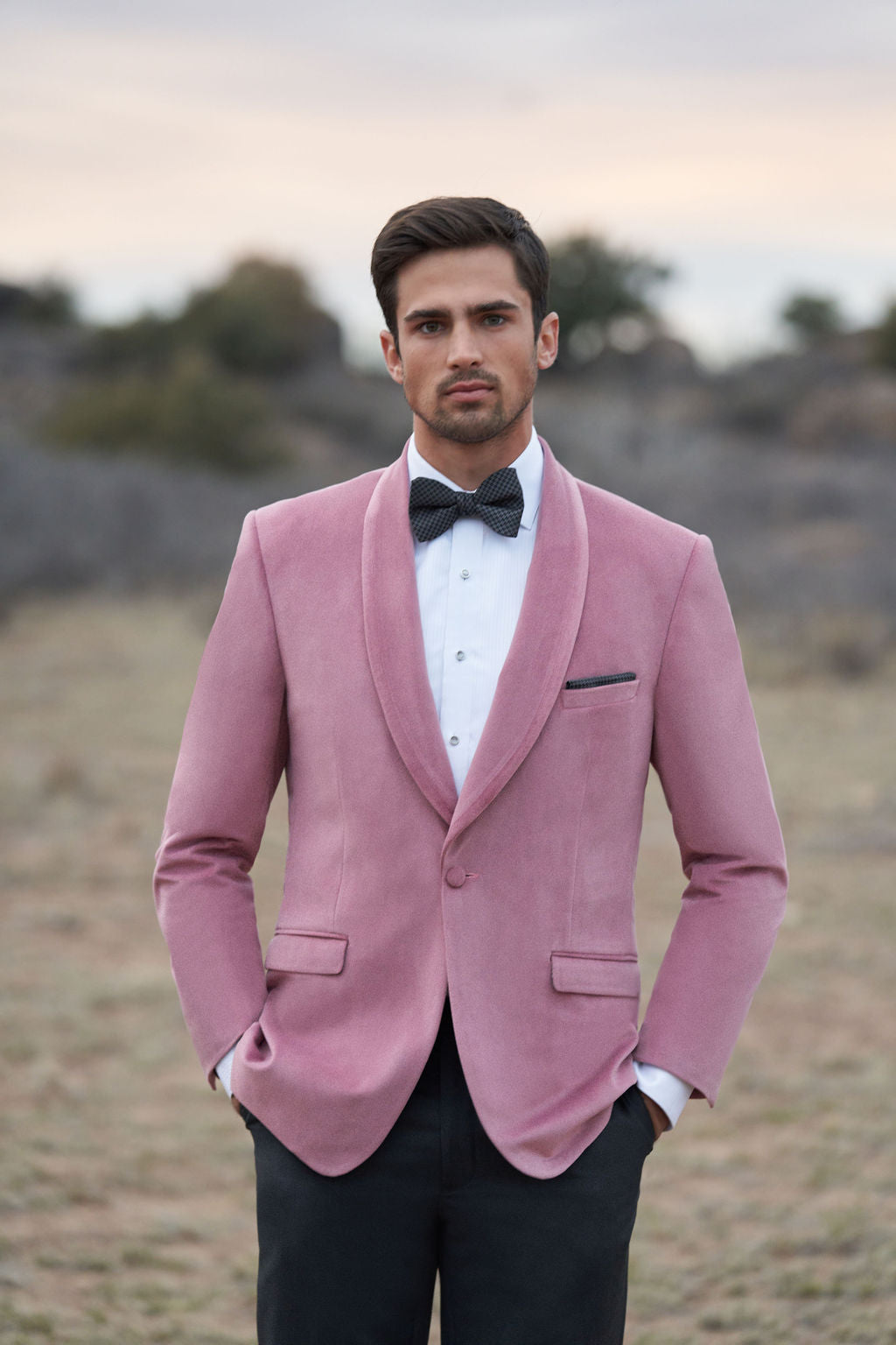 Slim Fit Tuxedo Dusty Rose Velvet by Allure Men Tuxedos