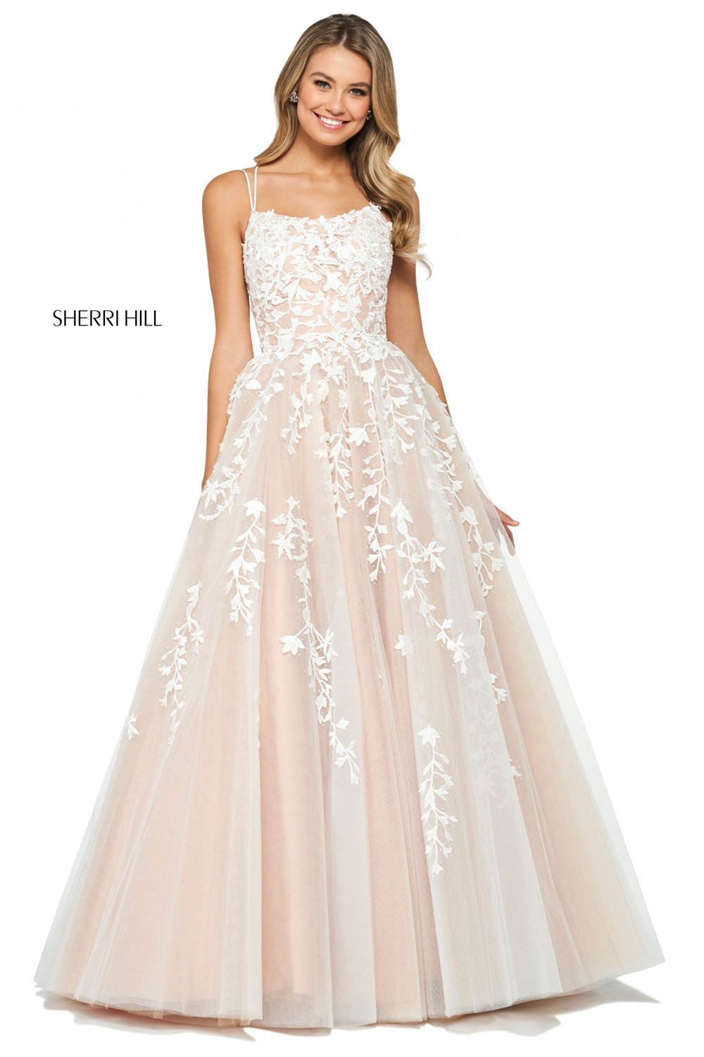 Sherri Hill 53116 prom dress images.  Sherri Hill 53116 is available in these colors: Black, Gold, Yellow, Light Blue, Blush, Red, Ivory Nude, Lilac, Navy, Wine, Bright Pink, Coral.