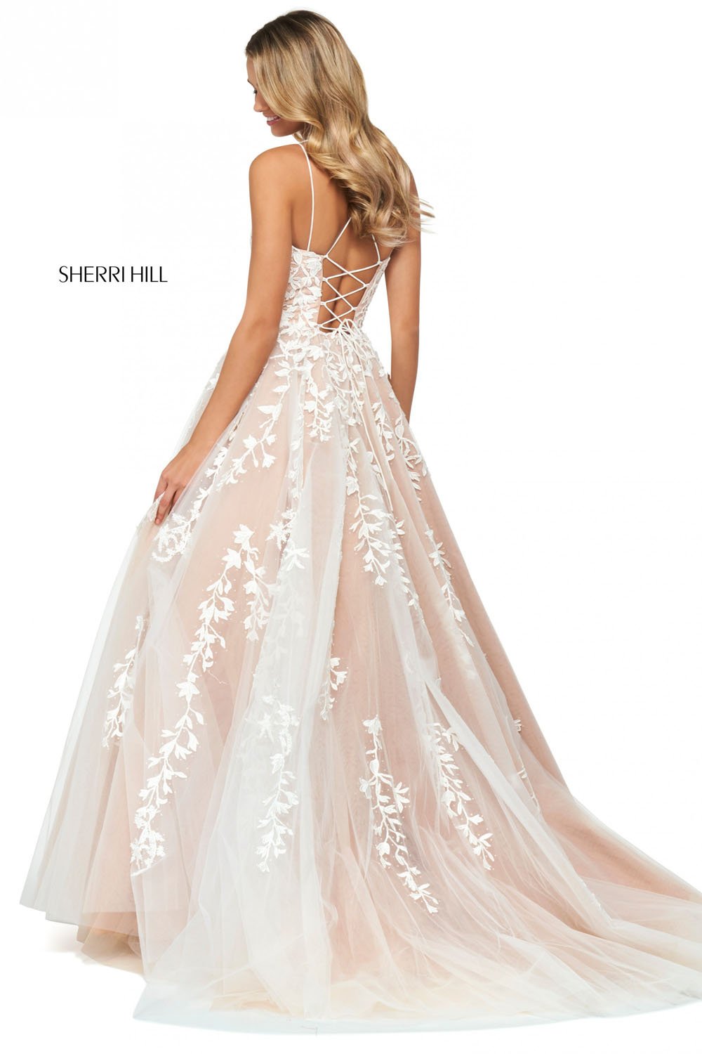 Sherri Hill 53116 prom dress images.  Sherri Hill 53116 is available in these colors: Black, Gold, Yellow, Light Blue, Blush, Red, Ivory Nude, Lilac, Navy, Wine, Bright Pink, Coral.