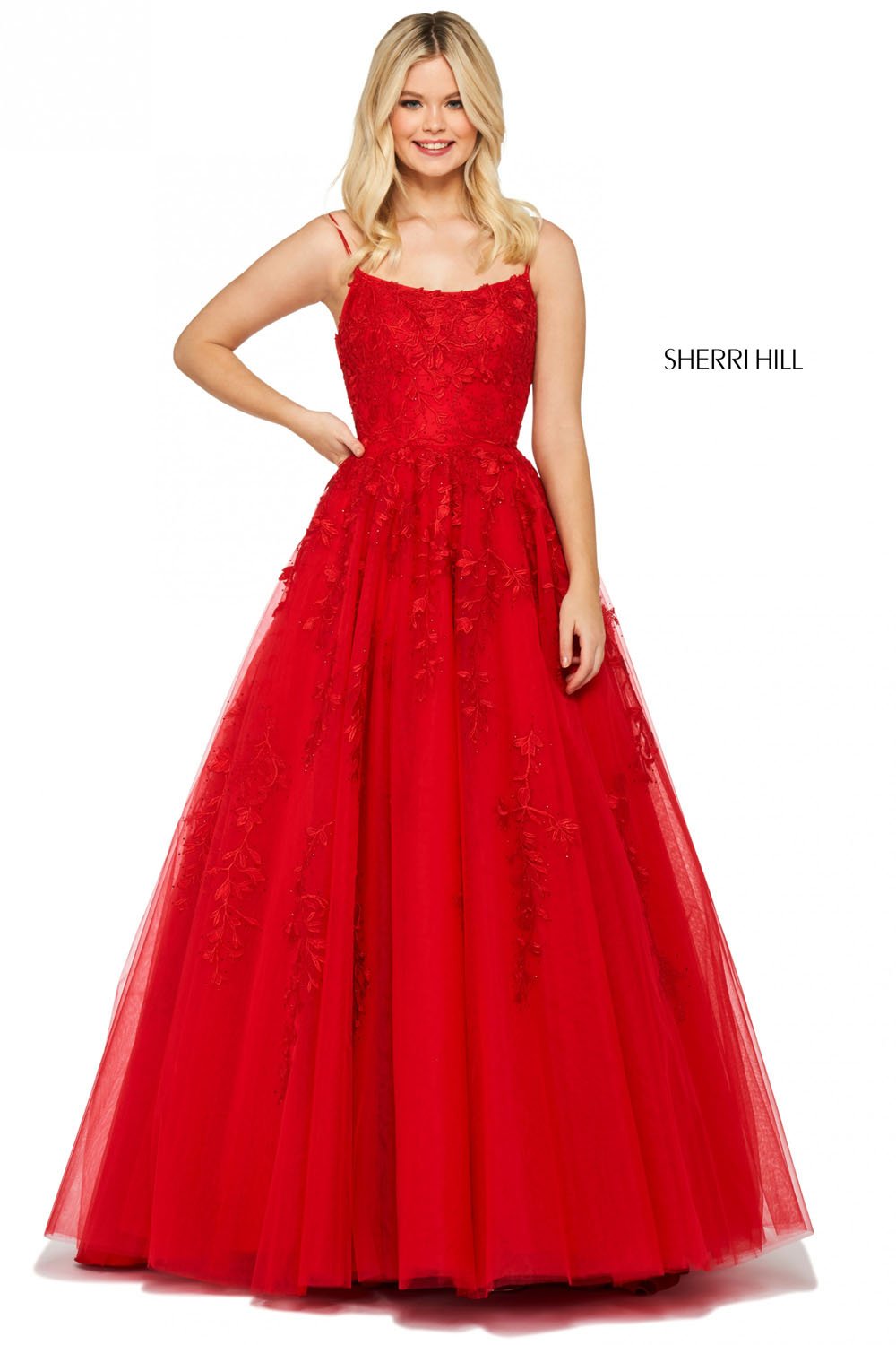 Sherri Hill 53116 prom dress images.  Sherri Hill 53116 is available in these colors: Black, Gold, Yellow, Light Blue, Blush, Red, Ivory Nude, Lilac, Navy, Wine, Bright Pink, Coral.