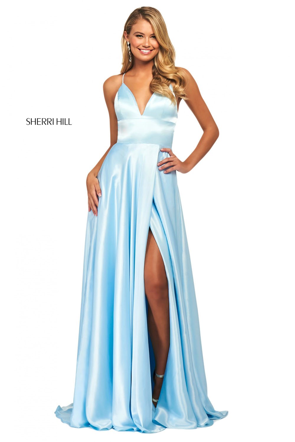 Sherri Hill 53498 prom dress images.  Sherri Hill 53498 is available in these colors: Emerald, Ruby, Black, Royal, Red, Navy, Mocha, Lilac, Gold, Light Blue, Ivory, Rose, Yellow, Aqua, Coral, Wine, Turquoise, Candy Pink.