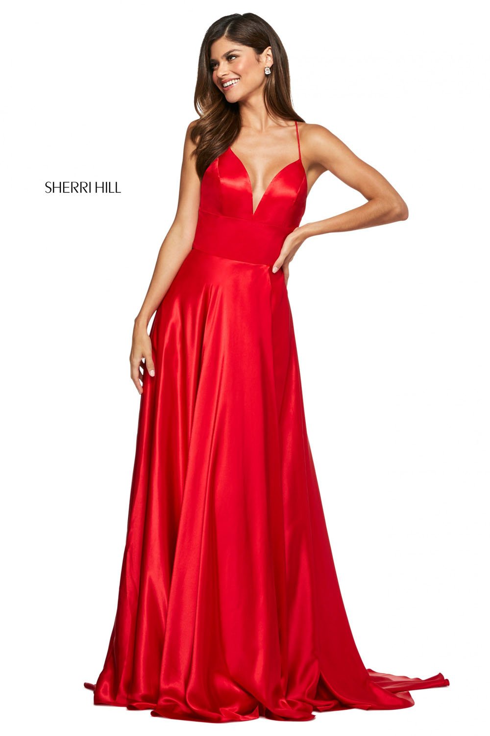 Sherri Hill 53498 prom dress images.  Sherri Hill 53498 is available in these colors: Emerald, Ruby, Black, Royal, Red, Navy, Mocha, Lilac, Gold, Light Blue, Ivory, Rose, Yellow, Aqua, Coral, Wine, Turquoise, Candy Pink.