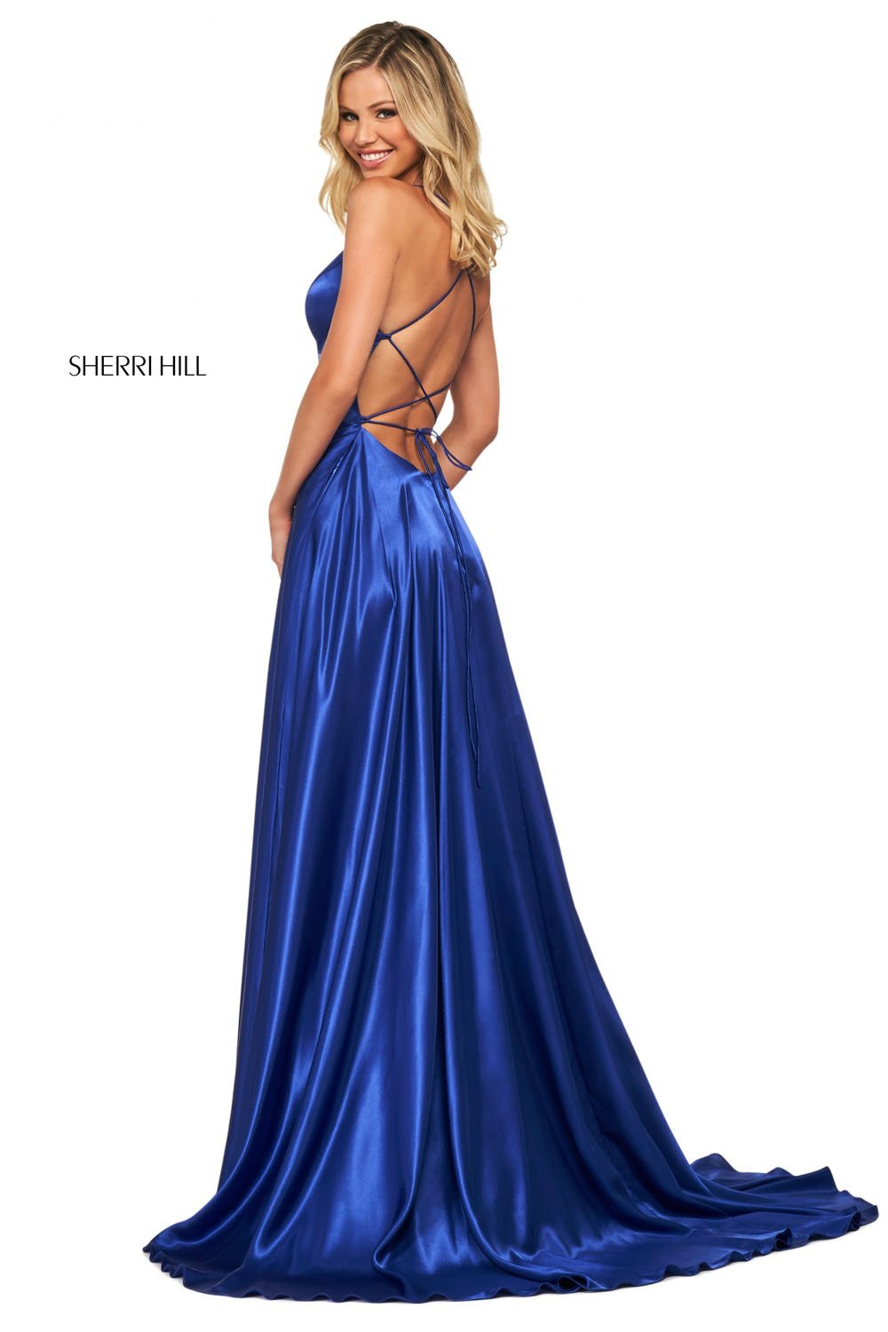 Sherri Hill 53498 prom dress images.  Sherri Hill 53498 is available in these colors: Emerald, Ruby, Black, Royal, Red, Navy, Mocha, Lilac, Gold, Light Blue, Ivory, Rose, Yellow, Aqua, Coral, Wine, Turquoise, Candy Pink.