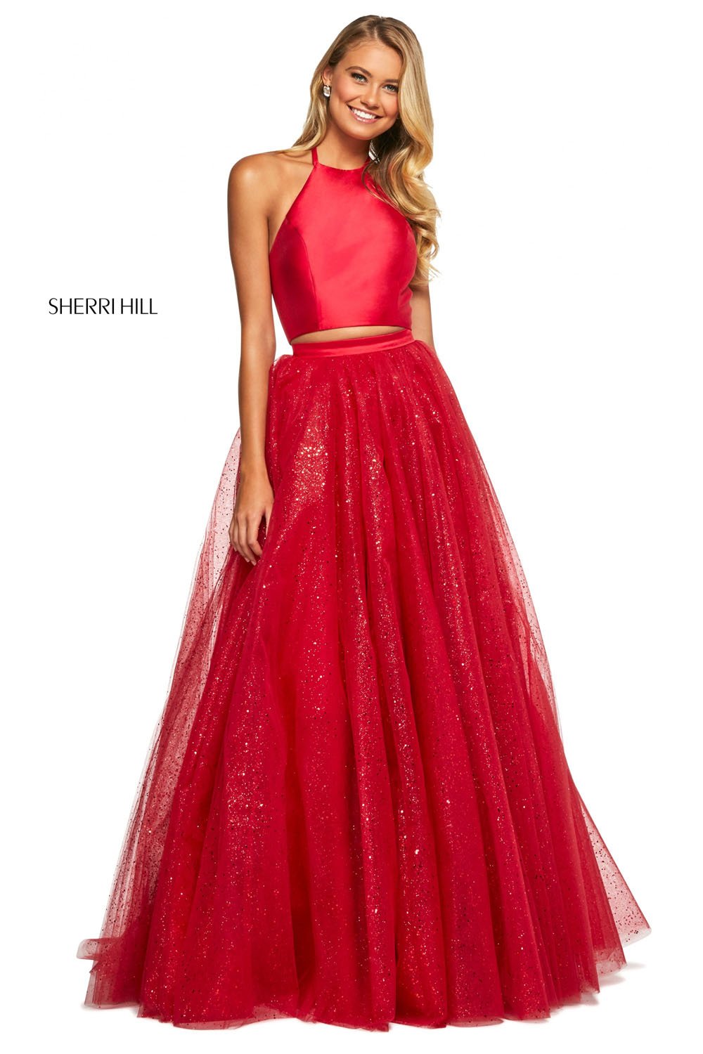 Sherri Hill 53500 prom dress images.  Sherri Hill 53500 is available in these colors: Ivory, Black, Yellow, Red, Aqua, Pink.